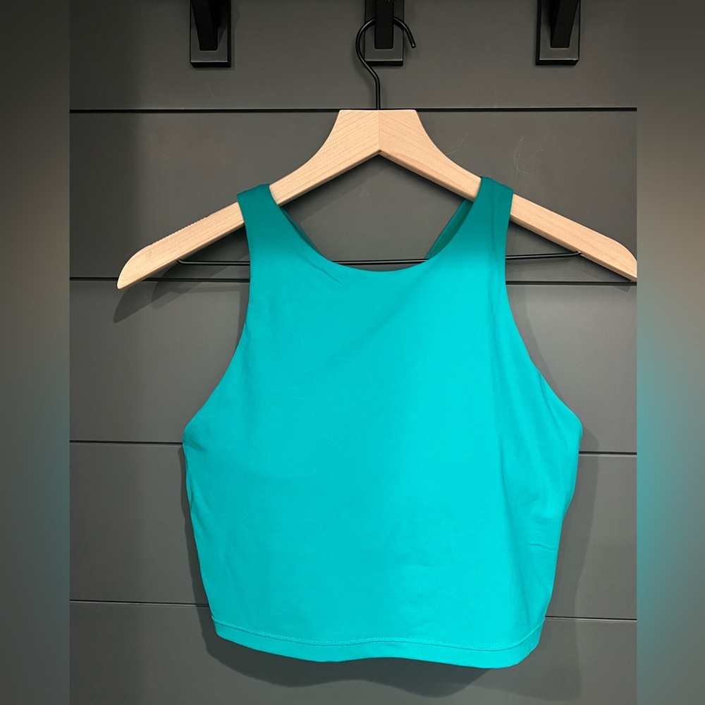 Athleta Green Croped Swim Top w/ buildt in bra